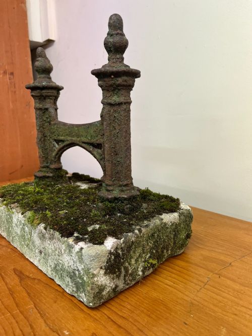 VICTORIAN CAST IRON BOOT SCRAPE IN ORIGINAL STONE BASE - ADDITIONAL PHOTO 2