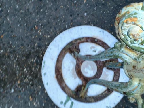 VICTORIAN CAST IRON MARBLE TOP TABLE - ADDITIONAL PHOTO 3