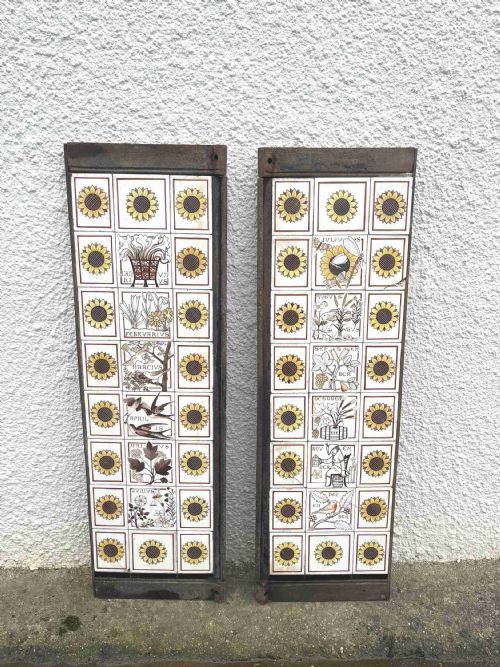 set of 12 tiles from a victorian fireplace - CATEGORY: ANTIQUE FIREPLACES - DATED VICTORIAN