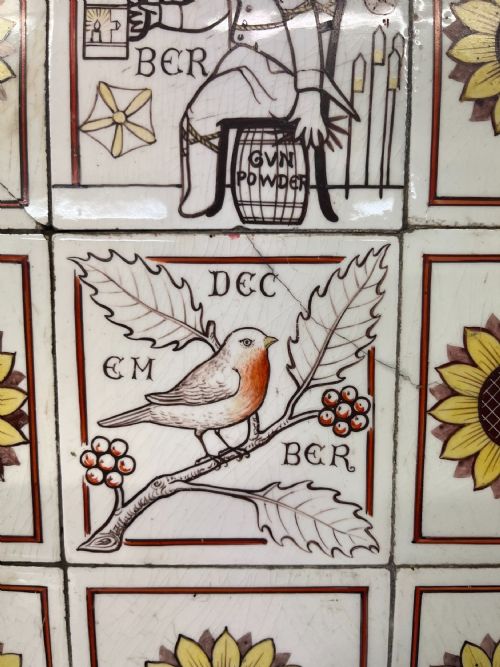 SET OF 12 TILES FROM A VICTORIAN FIREPLACE - ADDITIONAL PHOTO 4