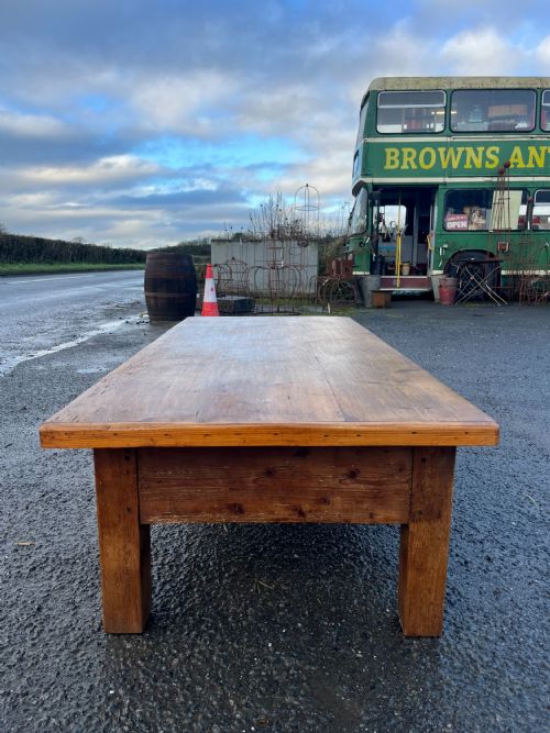 VICTORIAN PINE FARMHOUSE KITCHEN TABLE CONVERTED TO COFFEE TABLE - ADDITIONAL PHOTO 3