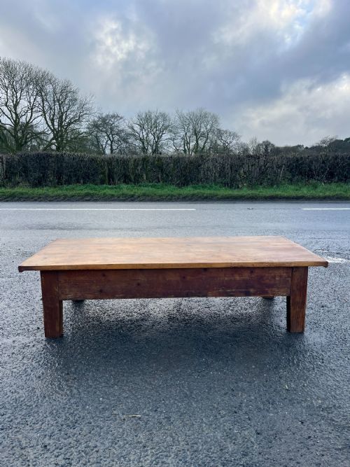 VICTORIAN PINE FARMHOUSE KITCHEN TABLE CONVERTED TO COFFEE TABLE - ADDITIONAL PHOTO 5