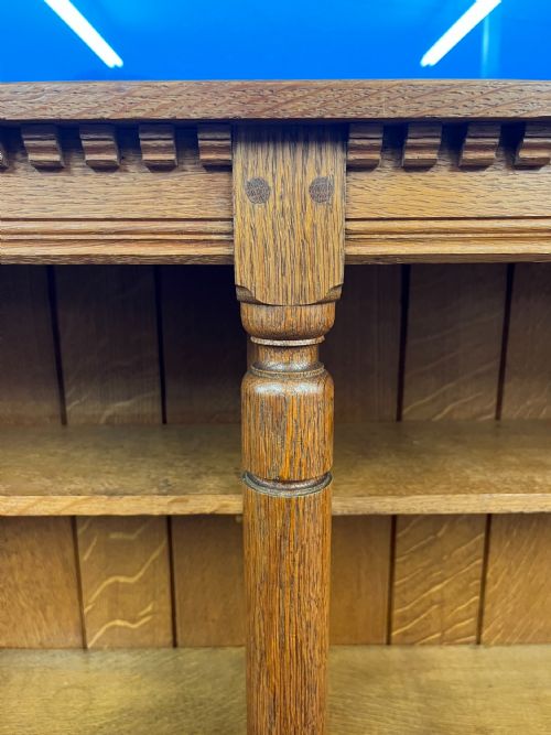 CIRCA 1900 OAK BREAKFRONT BOOKCASE - ADDITIONAL PHOTO 11