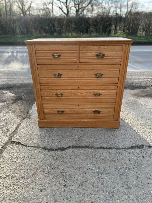 edwardian 19011910 ash 2 3 chest of drawers - CATEGORY: ANTIQUE CHEST OF DRAWERS - DATED EDWARDIAN