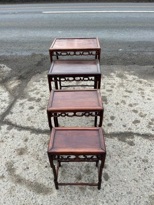 EARLY 20TH CENTURY CHINESE ROSEWOOD NEST OF 4 TABLES - ADDITIONAL PHOTO 5