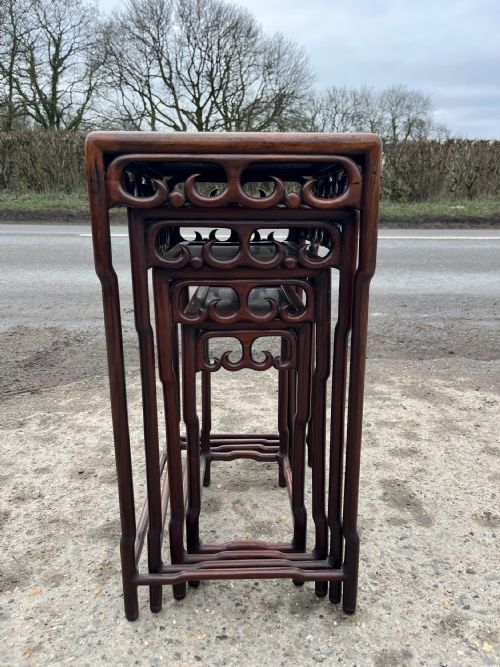 EARLY 20TH CENTURY CHINESE ROSEWOOD NEST OF 4 TABLES - ADDITIONAL PHOTO 6