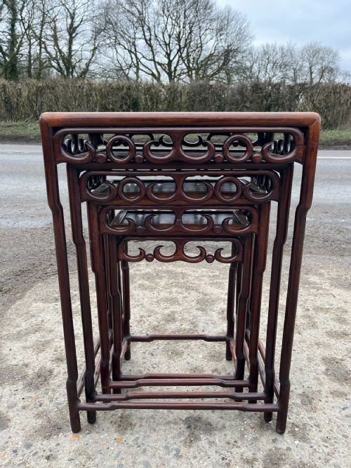 EARLY 20TH CENTURY CHINESE ROSEWOOD NEST OF 4 TABLES - ADDITIONAL PHOTO 7