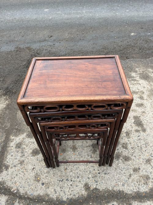 EARLY 20TH CENTURY CHINESE ROSEWOOD NEST OF 4 TABLES - ADDITIONAL PHOTO 8