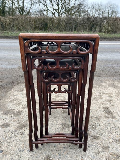 EARLY 20TH CENTURY CHINESE ROSEWOOD NEST OF 4 TABLES - ADDITIONAL PHOTO 9