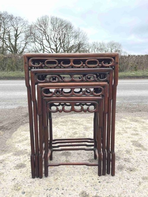EARLY 20TH CENTURY CHINESE ROSEWOOD NEST OF 4 TABLES - ADDITIONAL PHOTO 10