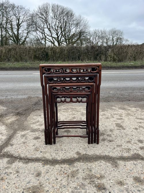 EARLY 20TH CENTURY CHINESE ROSEWOOD NEST OF 4 TABLES - ADDITIONAL PHOTO 11