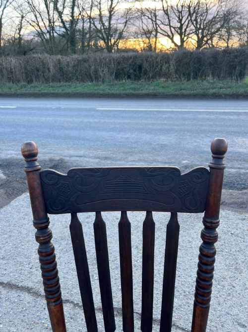 CIRCA 1900 SET OF 4 AMERICAN BEECH KITCHEN CHAIRS - ADDITIONAL PHOTO 3