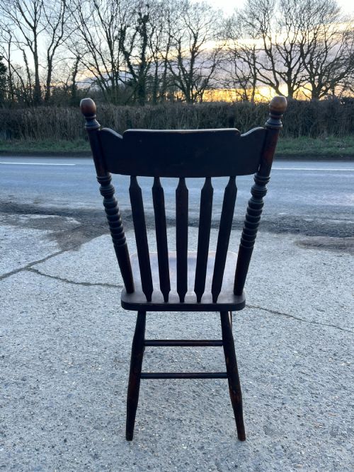 CIRCA 1900 SET OF 4 AMERICAN BEECH KITCHEN CHAIRS - ADDITIONAL PHOTO 7