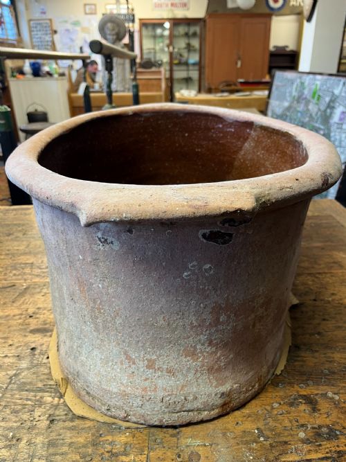 19TH CENTURY NORTH DEVON TERRACOTTA SALTER WITH GLAZED INTERIOR - ADDITIONAL PHOTO 5