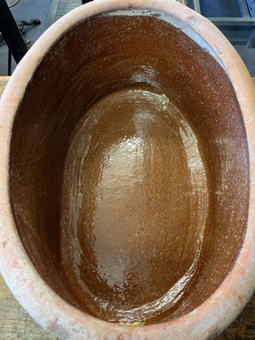 19TH CENTURY NORTH DEVON TERRACOTTA SALTER WITH GLAZED INTERIOR - ADDITIONAL PHOTO 6