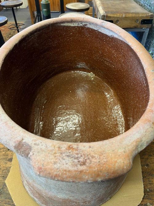 19TH CENTURY NORTH DEVON TERRACOTTA SALTER WITH GLAZED INTERIOR - ADDITIONAL PHOTO 7