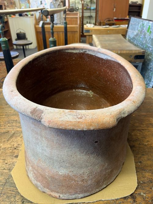 19TH CENTURY NORTH DEVON TERRACOTTA SALTER WITH GLAZED INTERIOR - ADDITIONAL PHOTO 8