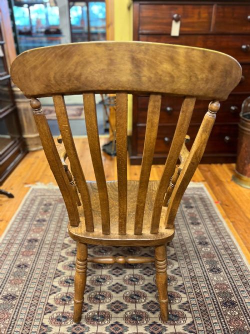 VICTORIAN BEECH AND ELM SLAT BACK CARVER CHAIR - ADDITIONAL PHOTO 2