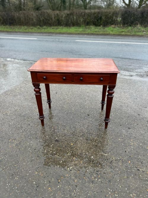 victorian mahogany writing side table with 2 drawers - CATEGORY: ANTIQUE TABLES - DATED VICTORIAN