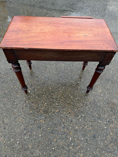 VICTORIAN MAHOGANY WRITING SIDE TABLE WITH 2 DRAWERS - ADDITIONAL PHOTO 1