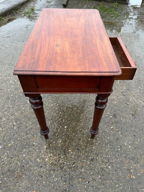 VICTORIAN MAHOGANY WRITING SIDE TABLE WITH 2 DRAWERS - ADDITIONAL PHOTO 6