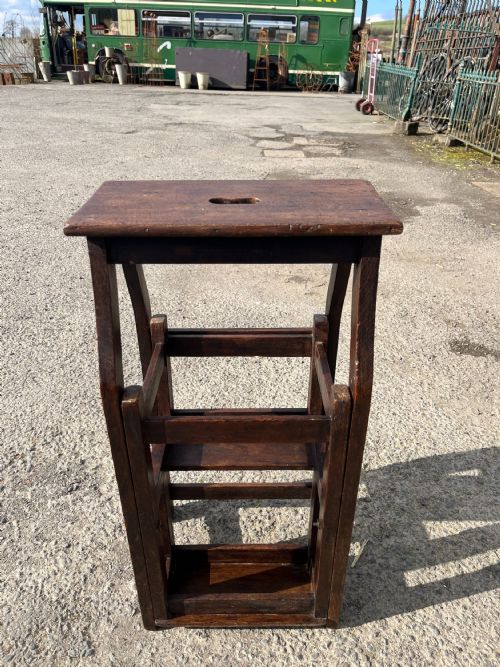 CIRCA 1900 OAK METAMORPHIC LIBRARY STEPS - ADDITIONAL PHOTO 5