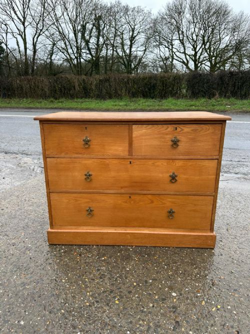 edwardian ash 2 2 chest of drawers - CATEGORY: ANTIQUE CHEST OF DRAWERS - DATED EDWARDIAN