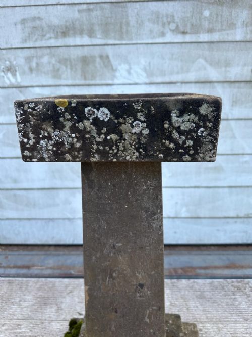 19TH CENTURY STONE BIRD BATH WITH FOSSILS - ADDITIONAL PHOTO 3