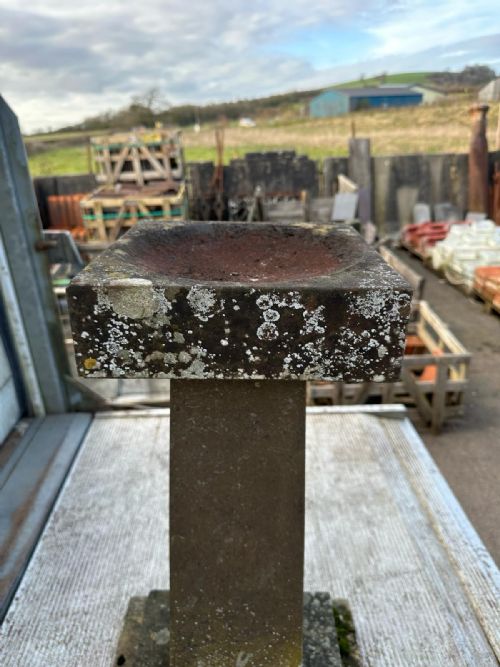 19TH CENTURY STONE BIRD BATH WITH FOSSILS - ADDITIONAL PHOTO 4