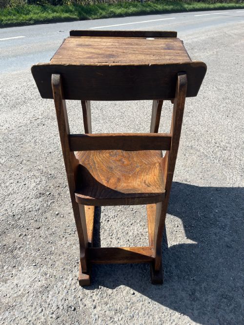 VINTAGE ELM OAK SCHOOL DESK WITH SLIDING TOP - ADDITIONAL PHOTO 5