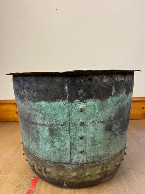 19TH CENTURY RIVETED COPPER BOILER CAULDRON - ADDITIONAL PHOTO 2
