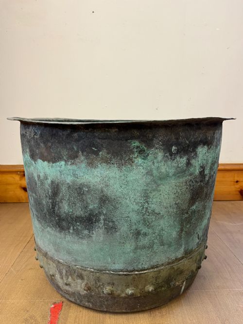 19TH CENTURY RIVETED COPPER BOILER CAULDRON - ADDITIONAL PHOTO 5
