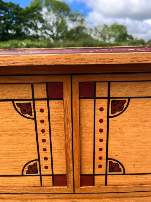 A GOOD AESTHETIC MOVEMENT PAINTED ASH OAK 2 PIECE BEDROOM SUITE MANUFACTURED BY WAUGH SONS CIRCA 1870S C333 - ADDITIONAL PHOTO 6