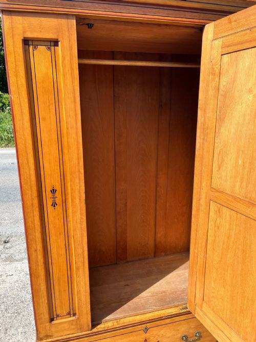 A GOOD AESTHETIC MOVEMENT PAINTED ASH OAK 2 PIECE BEDROOM SUITE MANUFACTURED BY WAUGH SONS CIRCA 1870S C333 - ADDITIONAL PHOTO 13