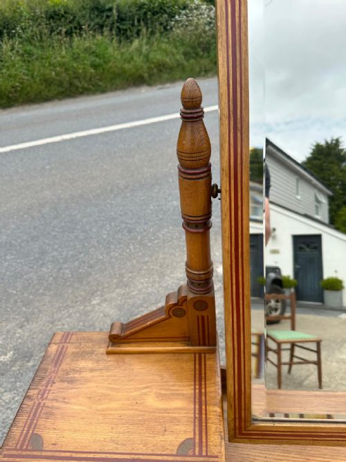 A GOOD AESTHTIC MOVEMENT ASH OAK DRESSING TABLE AND ASSOCIATED CHAIR CIRCA 1870S - ADDITIONAL PHOTO 10