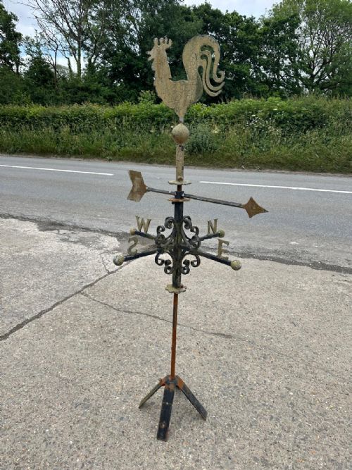 EARLY 20TH CENTURY COCKEREL TOPPED WEATHER VANE