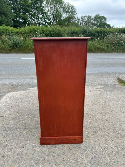 LATE VICTORIAN 1900 ORIGINAL PAINTED PINE 23 CHEST OF DRAWERS - ADDITIONAL PHOTO 2