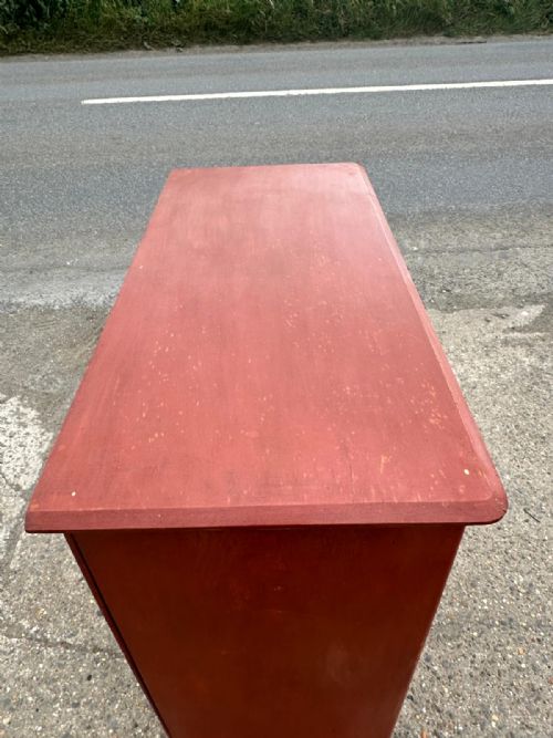 LATE VICTORIAN 1900 ORIGINAL PAINTED PINE 23 CHEST OF DRAWERS - ADDITIONAL PHOTO 3