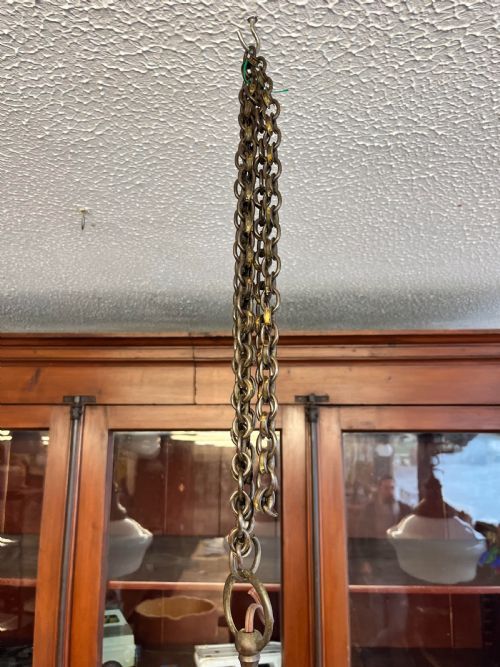UNUSUALLY LARGE EARLY 20TH CENTURY OPALINE CHAPEL LIGHT - ADDITIONAL PHOTO 3