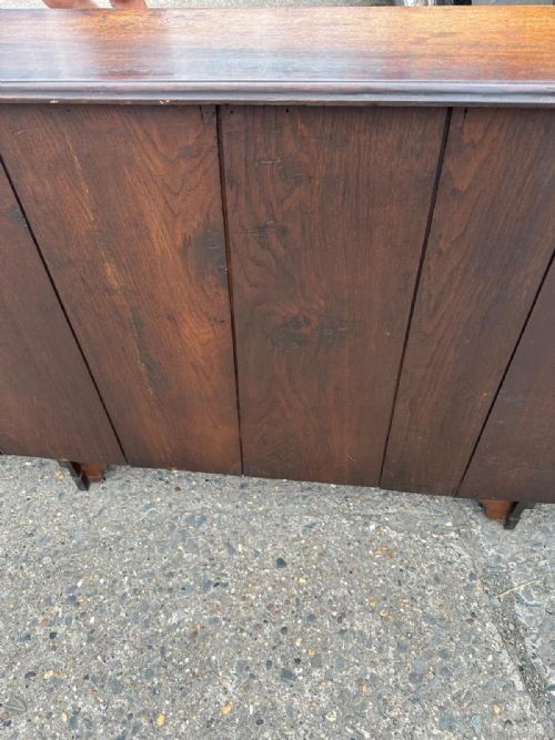 VICTORIAN DWARF BREAKFRONT OAK BOOKCASE - ADDITIONAL PHOTO 7