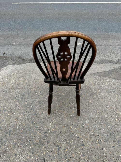 HARLEQUIN SET OF 4 19TH CENTURY ELM WHEELBACK CHAIRS - ADDITIONAL PHOTO 9