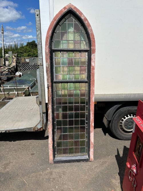 VICTORIAN ARCH TOP CHURCH WINDOW WITH SQUARE PANES - ADDITIONAL PHOTO 4