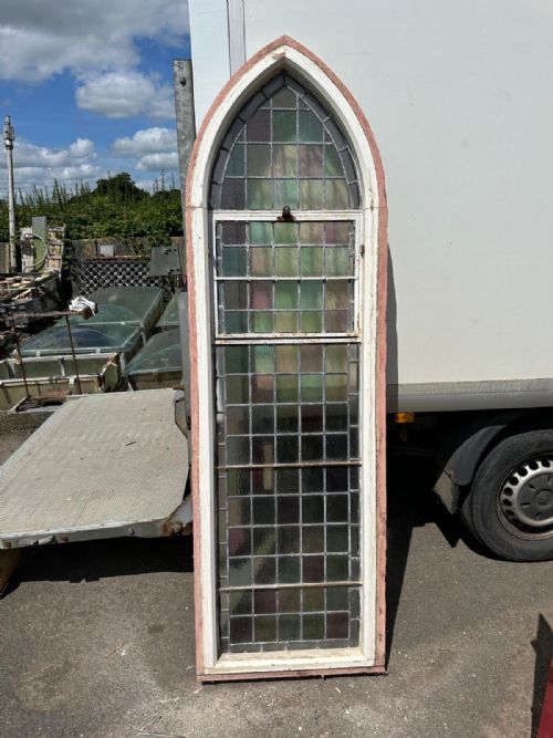 VICTORIAN ARCH TOP CHURCH WINDOW WITH SQUARE PANES - ADDITIONAL PHOTO 8