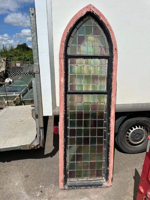 VICTORIAN ARCH TOP CHURCH WINDOW WITH SQUARE PANES - ADDITIONAL PHOTO 9
