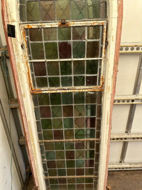 VICTORIAN ARCH TOP CHURCH WINDOW WITH SQUARE PANES - ADDITIONAL PHOTO 20
