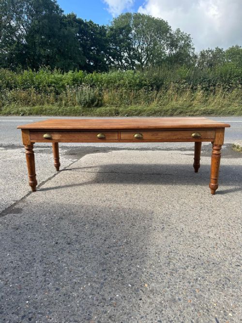 late victorian pitch pine table - CATEGORY: ANTIQUE TABLES - DATED VICTORIAN