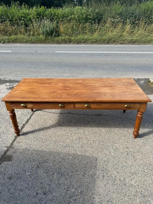 LATE VICTORIAN PITCH PINE TABLE - ADDITIONAL PHOTO 6