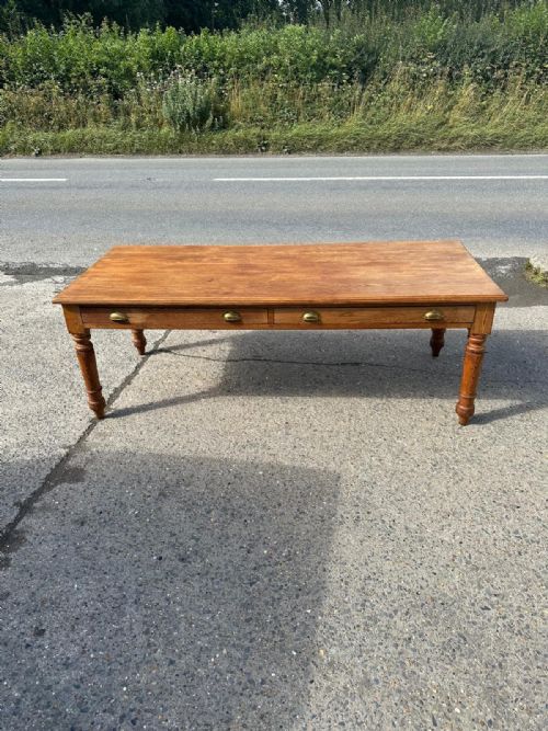 LATE VICTORIAN PITCH PINE TABLE - ADDITIONAL PHOTO 7