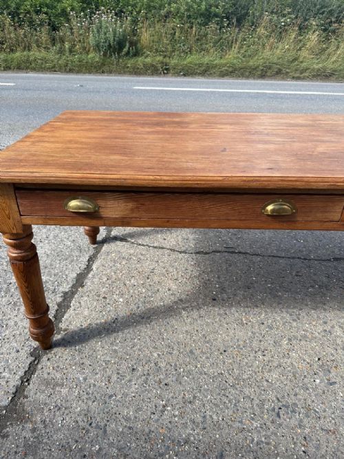 LATE VICTORIAN PITCH PINE TABLE - ADDITIONAL PHOTO 8