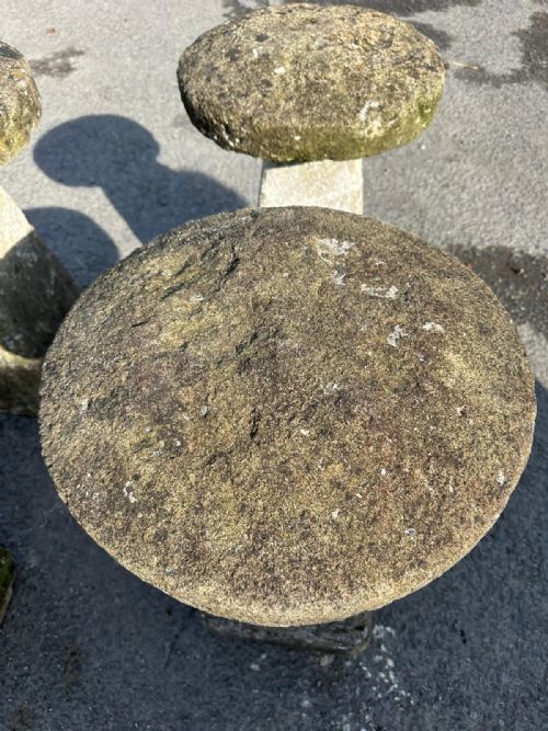 ORIGINAL SET OF 4 19TH CENTURY STADDLE STONES BELIEVED TO BE COTSWOLD STONE - ADDITIONAL PHOTO 1